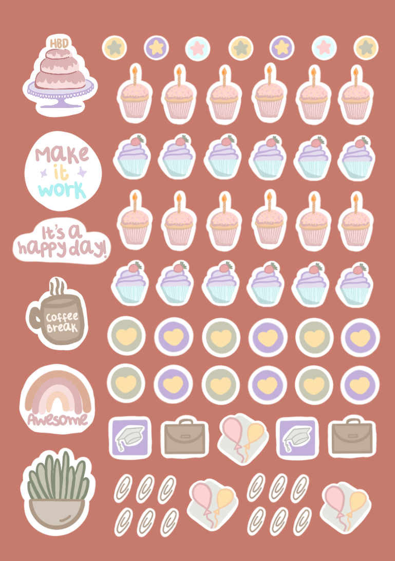 Illustrated Sticker Pack - Blush 2